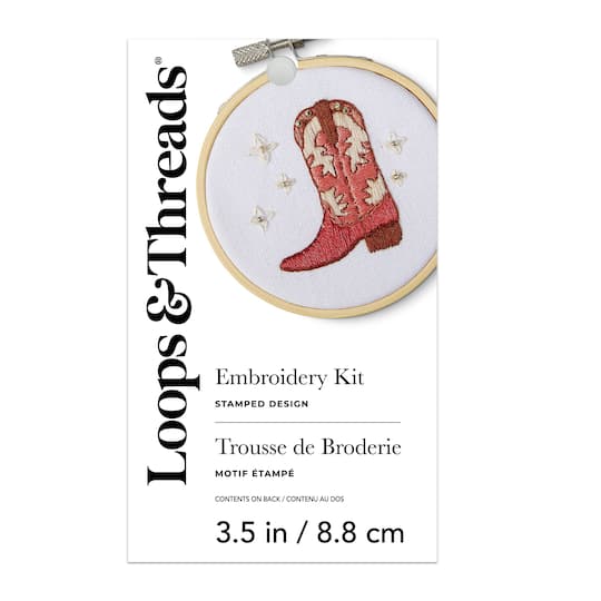 3.5" Cowboy Boot Embroidery Kit by Loops & Threads®